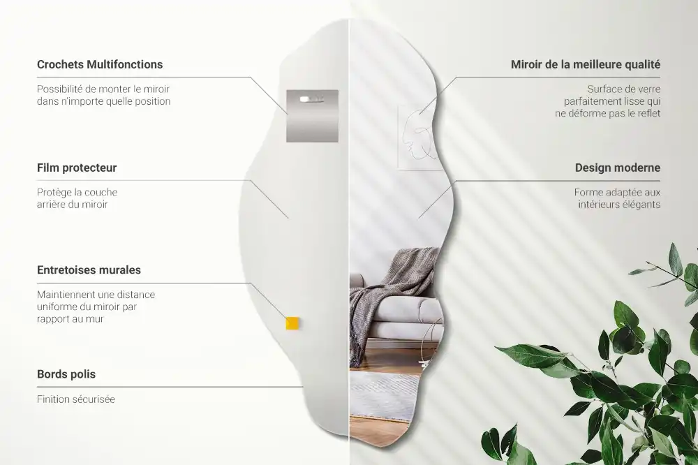 Nepravidelne zrkadlo nástenné originálna dekorácia