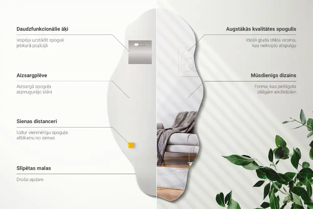 Nepravidelne zrkadlo nástenné originálna dekorácia