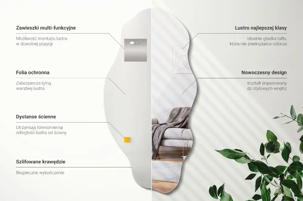 Nepravidelne zrkadlo nástenné originálna dekorácia