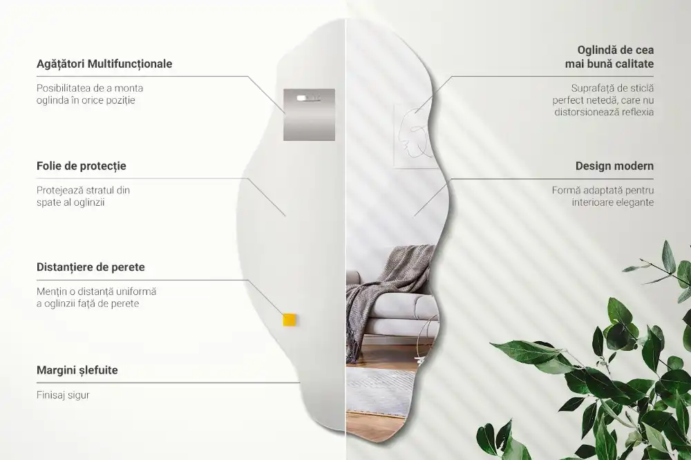 Nepravidelne zrkadlo nástenné originálna dekorácia