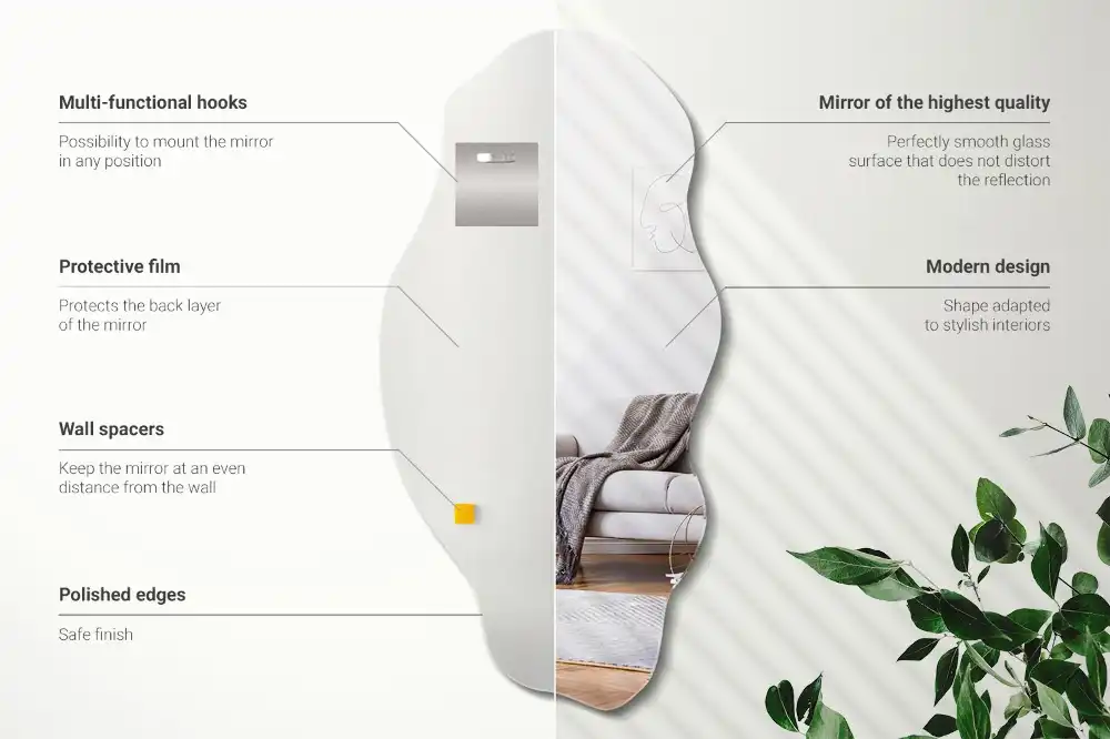 Nepravidelne zrkadlo nástenné originálna dekorácia