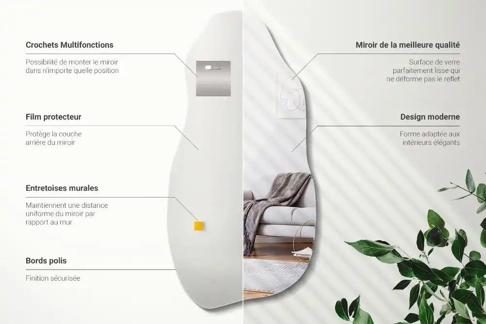 Nepravidelné organické zrkadlo škvrna na stenu