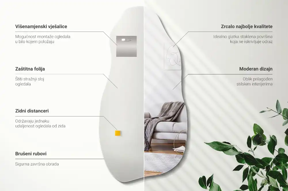 Nepravidelné organické zrkadlo škvrna na stenu