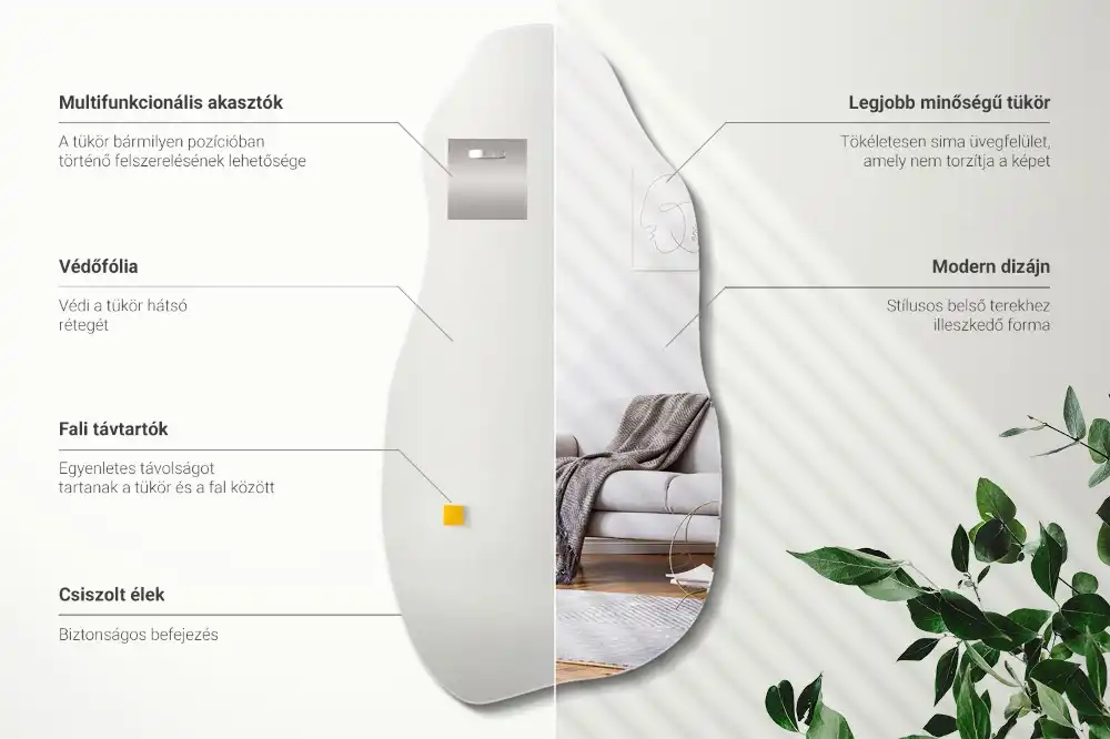 Nepravidelné organické zrkadlo škvrna na stenu