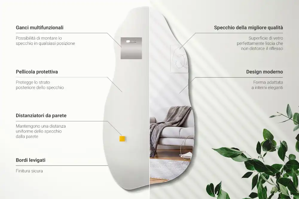 Nepravidelné organické zrkadlo škvrna na stenu