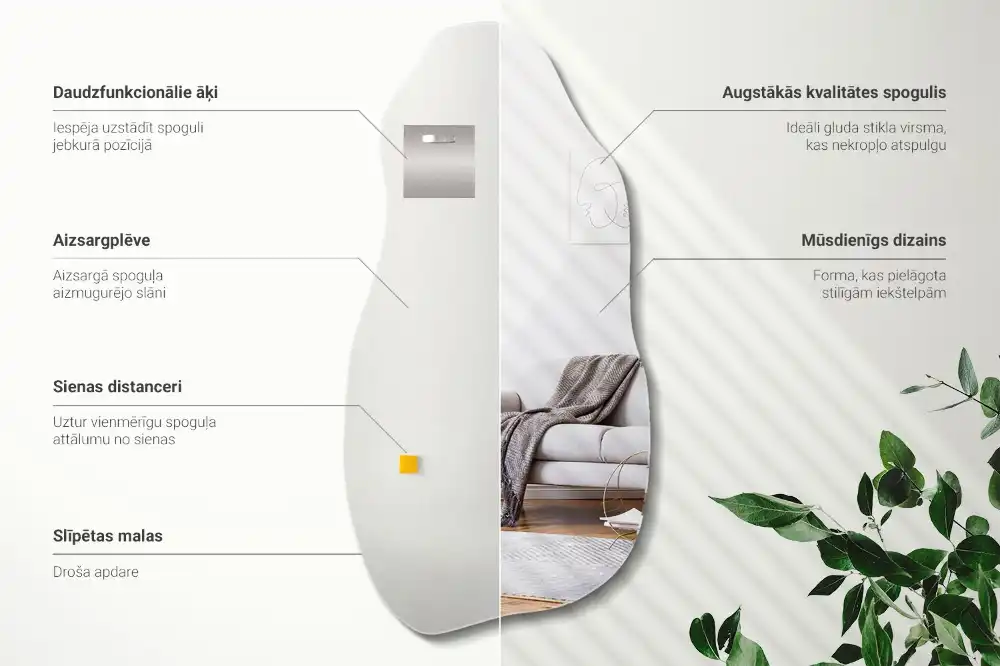 Nepravidelné organické zrkadlo škvrna na stenu