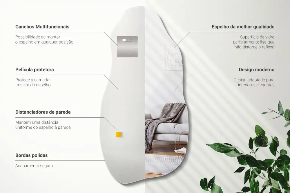 Nepravidelné organické zrkadlo škvrna na stenu