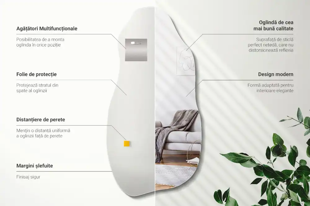 Nepravidelné organické zrkadlo škvrna na stenu