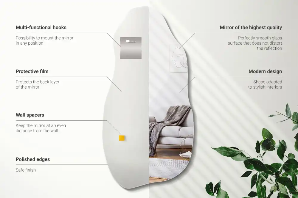 Nepravidelné organické zrkadlo škvrna na stenu