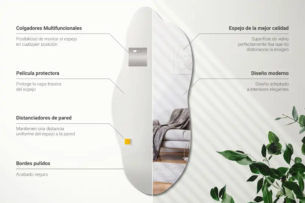 Nepravidelné organické zrkadlo nápadný doplnok