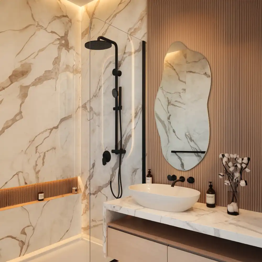 Nepravidelné organické zrkadlo nápadný doplnok