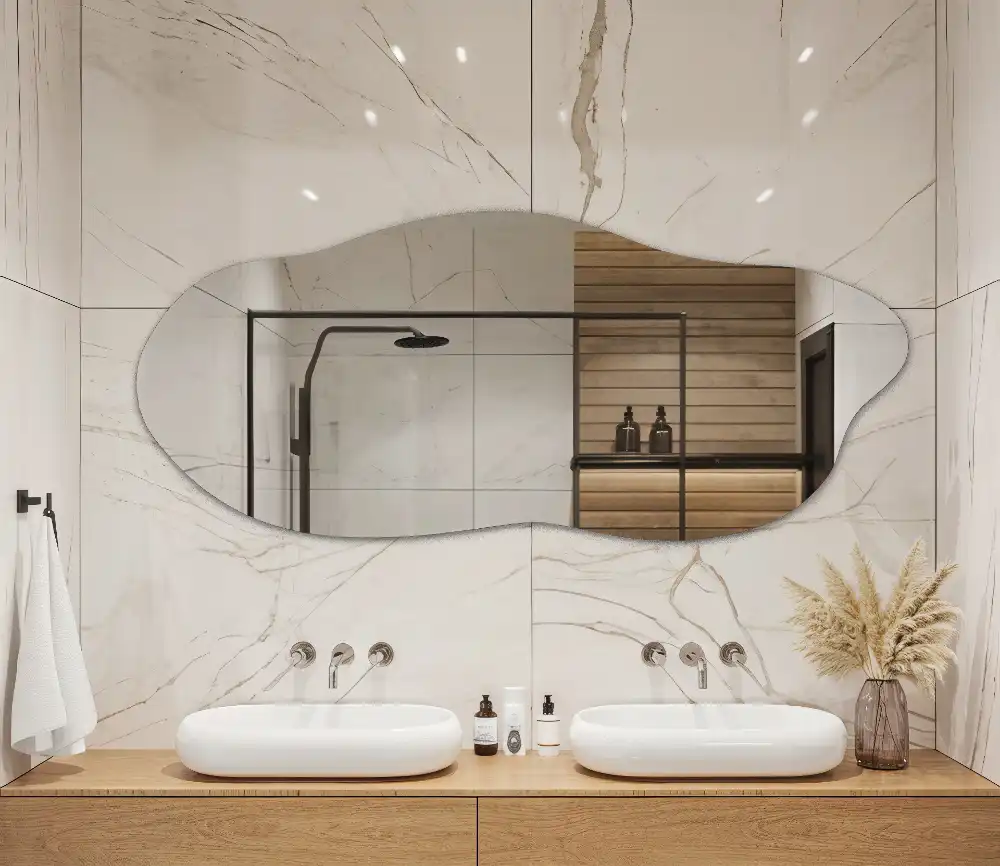 Nepravidelné organické zrkadlo nápadný doplnok