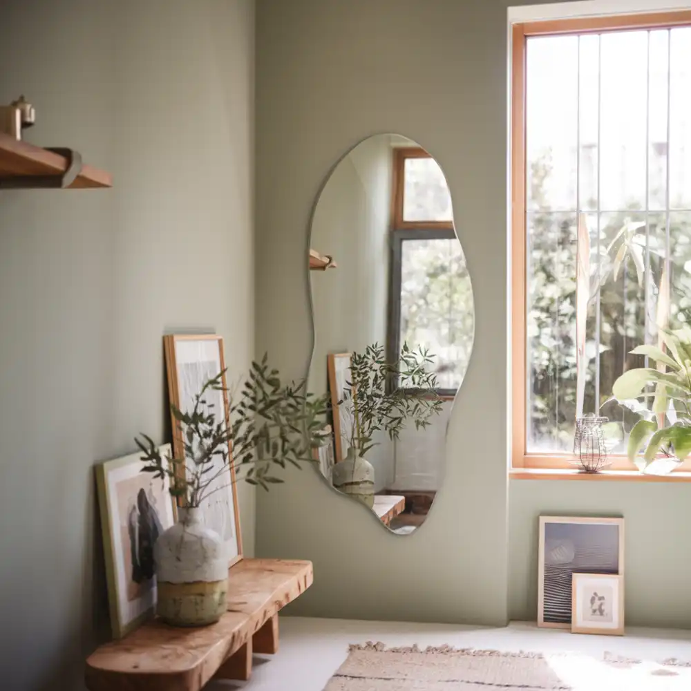 Nepravidelné organické zrkadlo nápadný doplnok