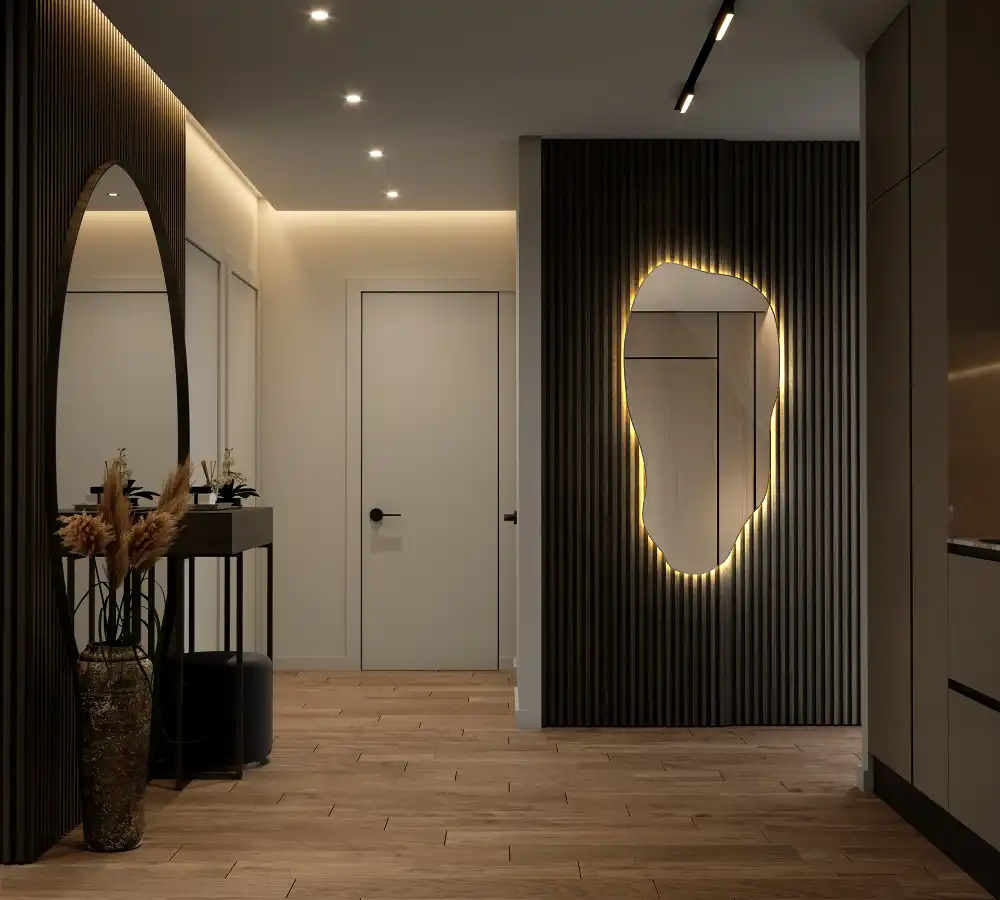 Organické zrkadlo s led osvetlením štýlové