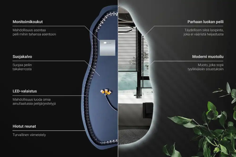 Organické zrkadlo s led osvetlením štýlové