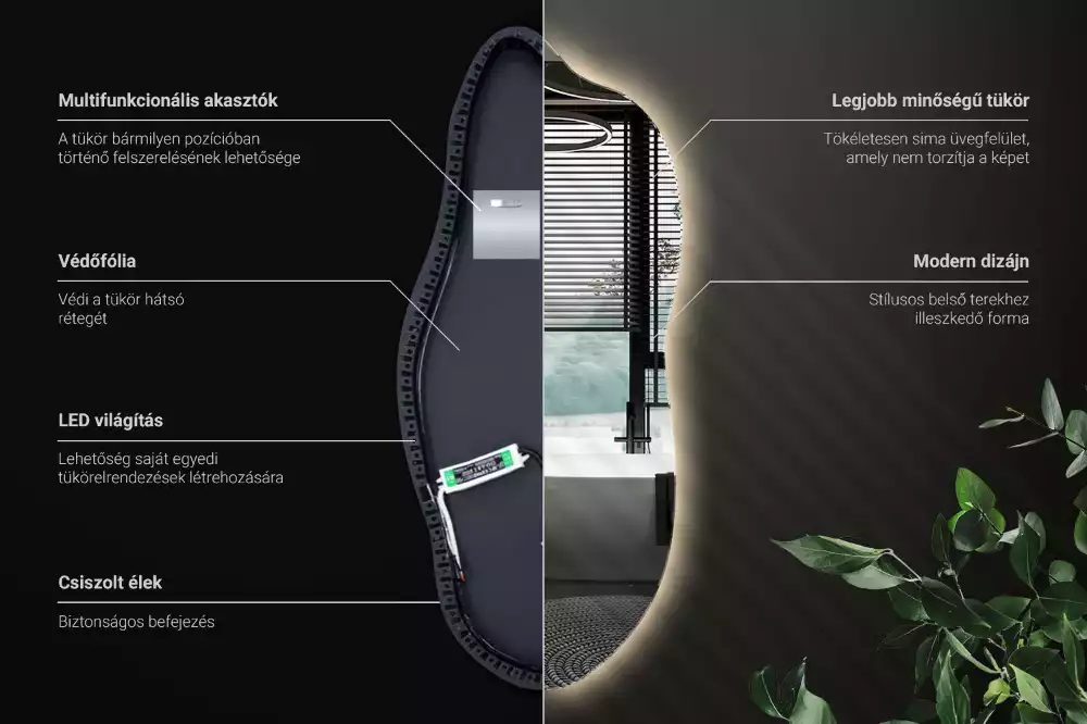 Štýlové zrkadlo s led osvetlením