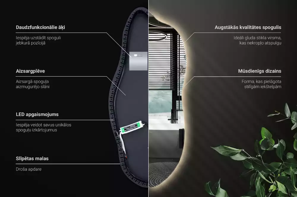 Štýlové zrkadlo s led osvetlením