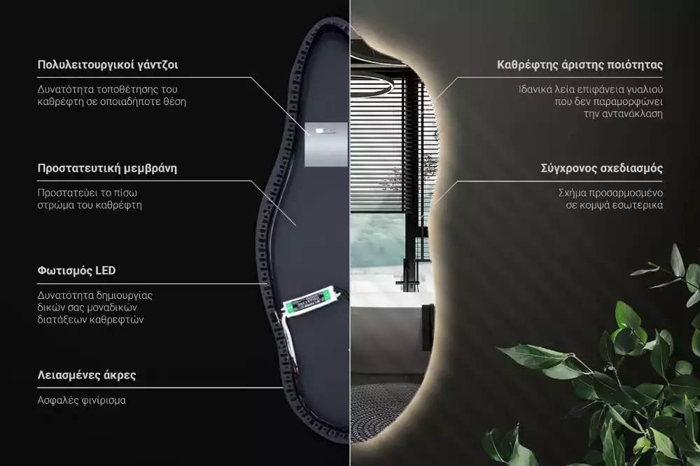 Štýlové zrkadlo s led osvetlením