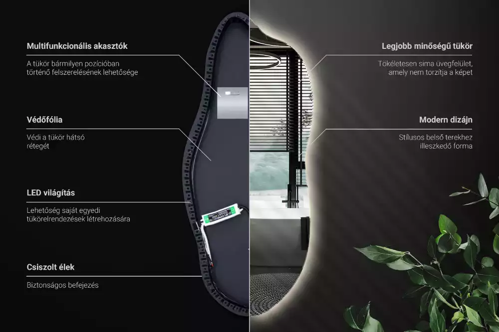 Štýlové zrkadlo s led osvetlením