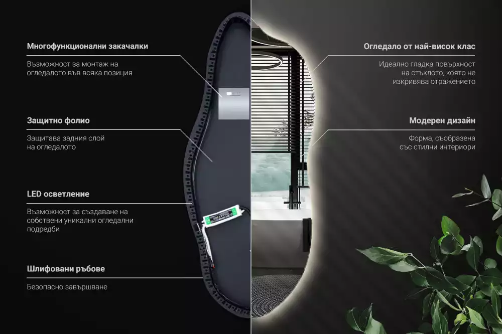 Štýlové zrkadlo s led osvetlením