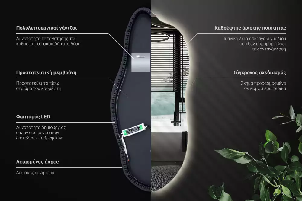 Štýlové zrkadlo s led osvetlením
