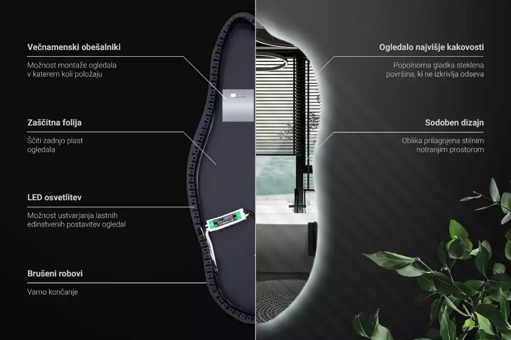 Štýlové zrkadlo s led osvetlením