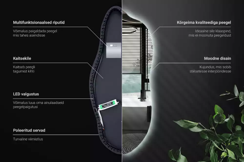 Štýlové zrkadlo s led osvetlením