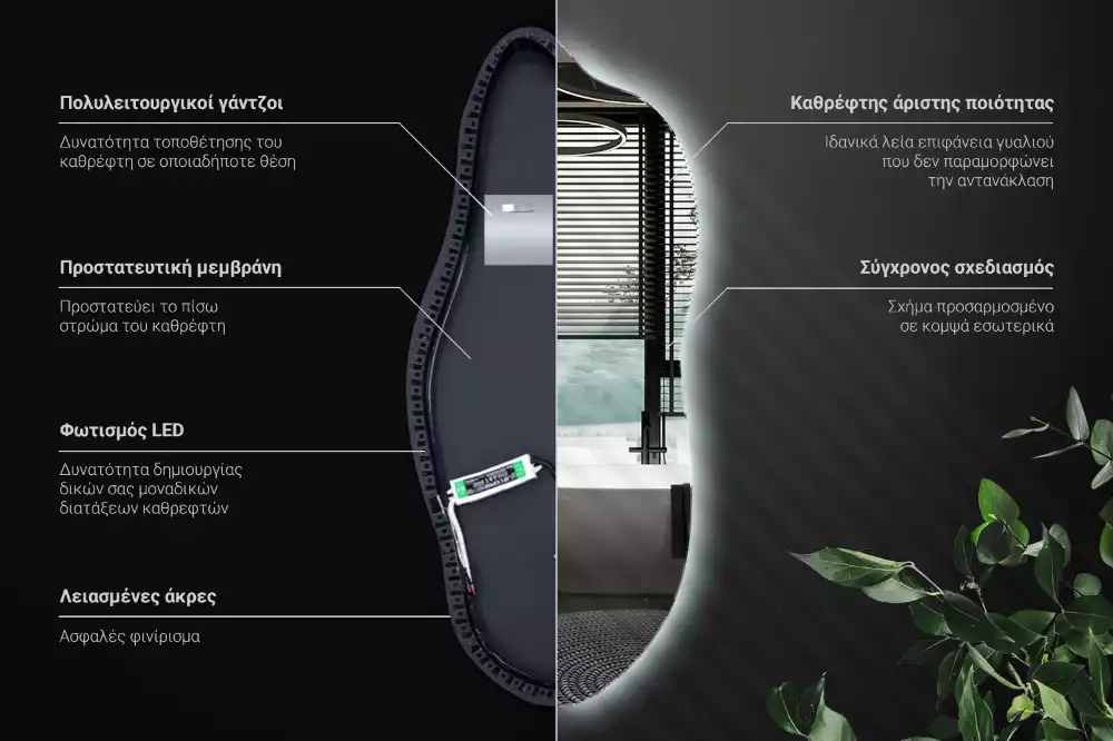 Štýlové zrkadlo s led osvetlením