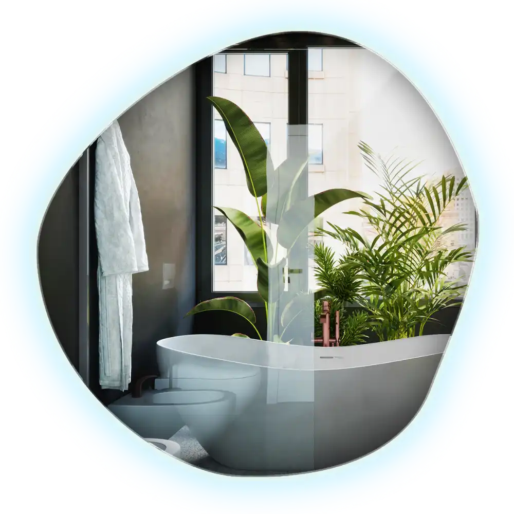 Nepravidelne led zrkadlo nástenné