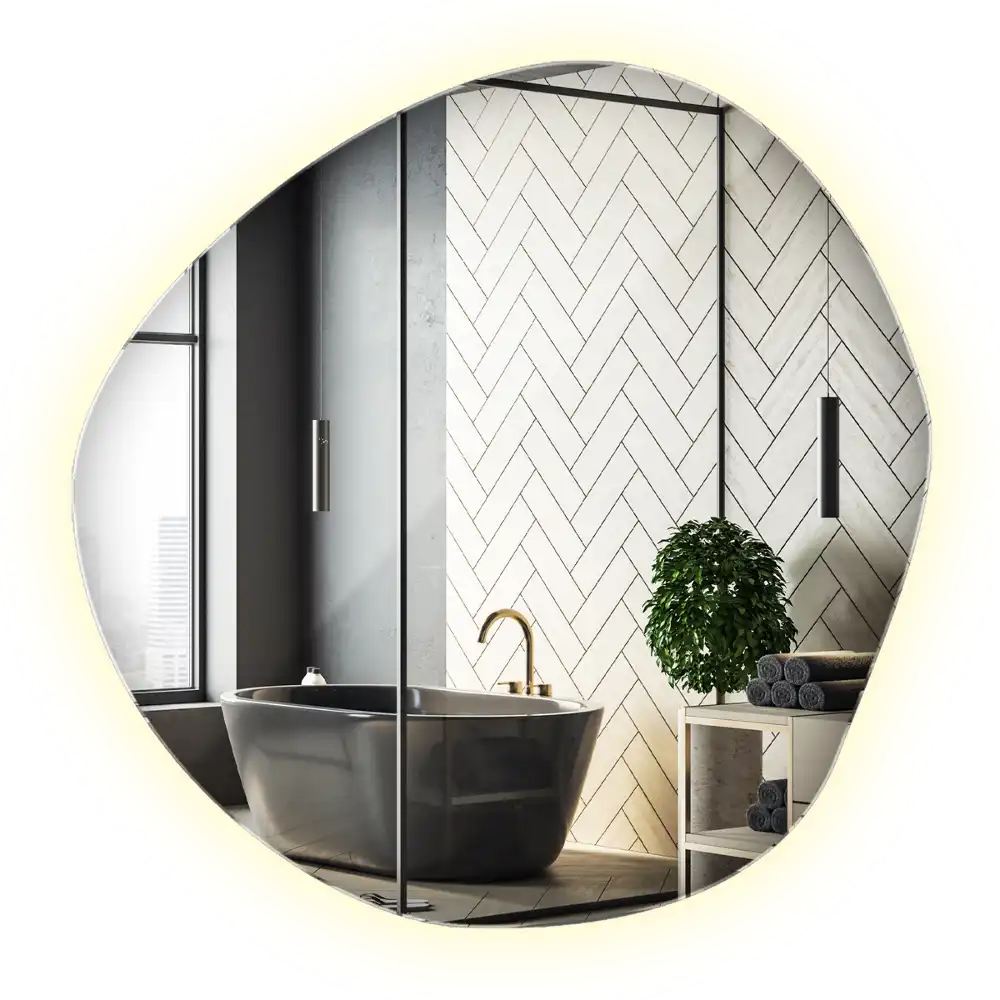 Nepravidelne led zrkadlo nástenné