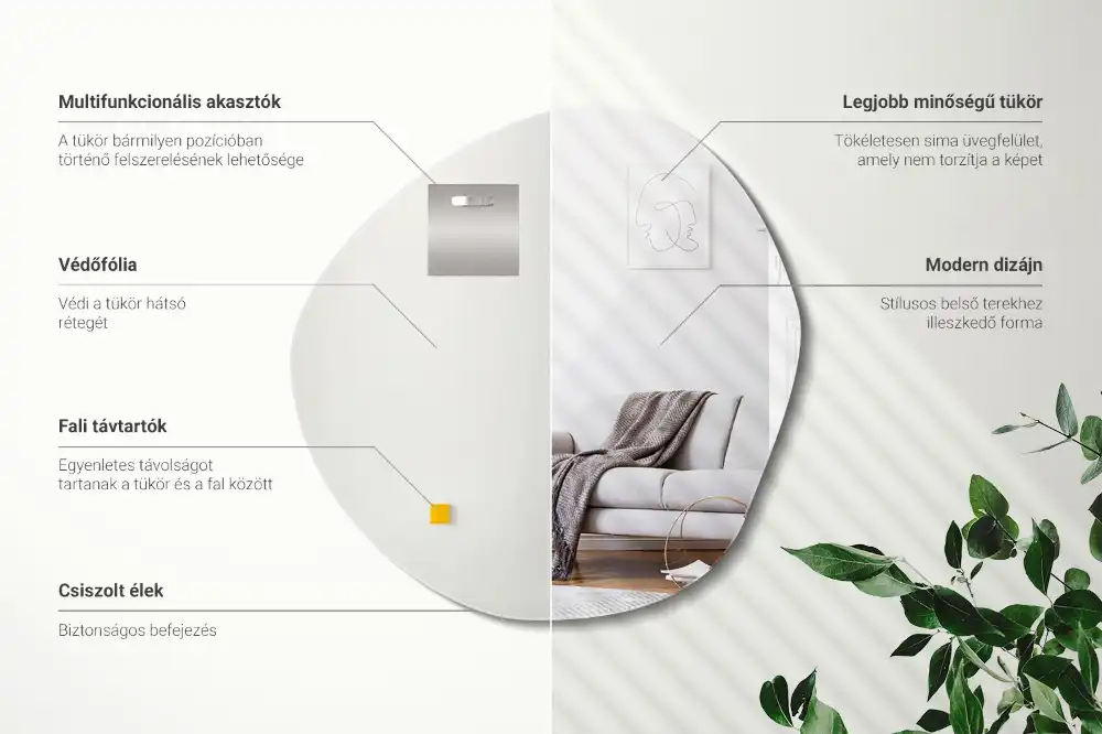 Asymetrické zrkadlo dekoratívne