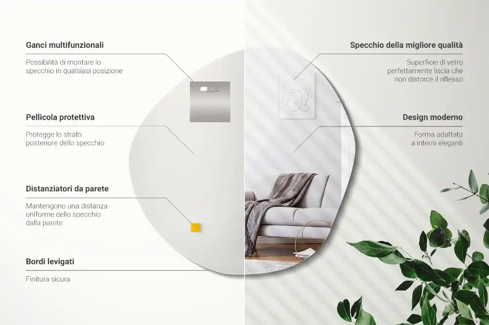 Asymetrické zrkadlo dekoratívne