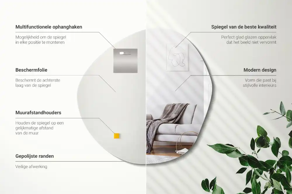 Asymetrické zrkadlo dekoratívne