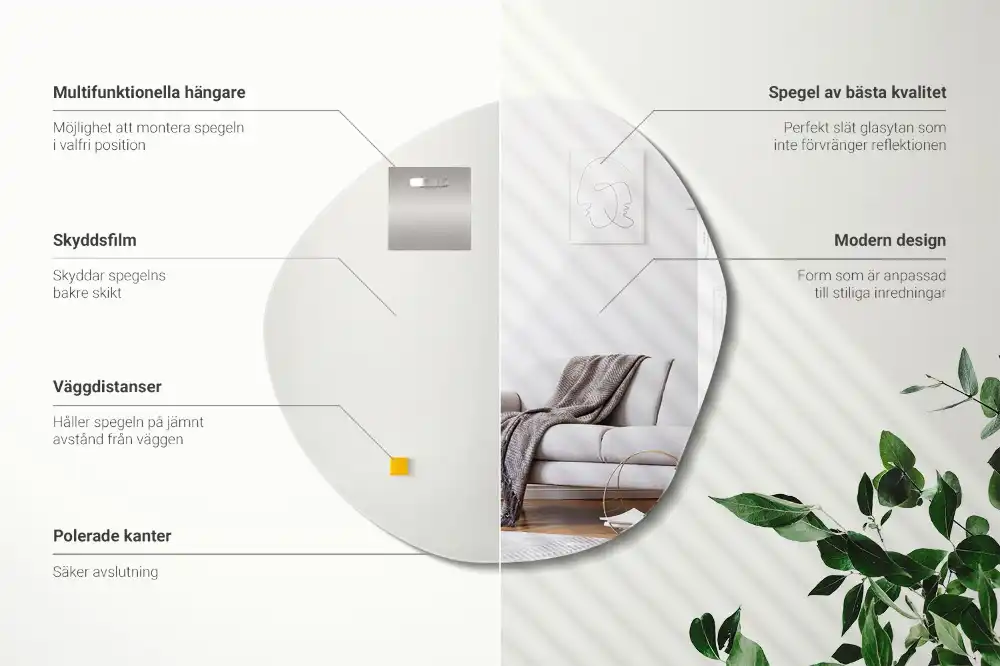 Asymetrické zrkadlo dekoratívne