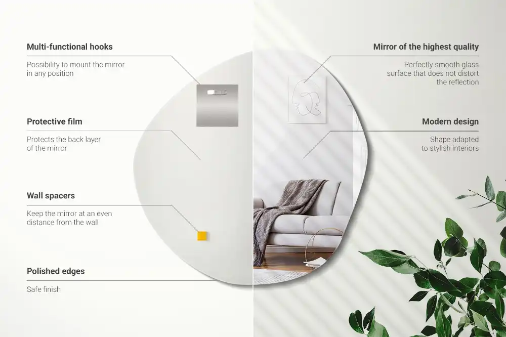 Asymetrické zrkadlo dekoratívne