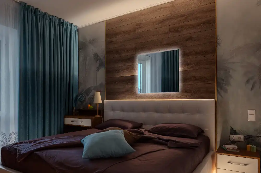 Štvorcové zrkadlo moderné LED