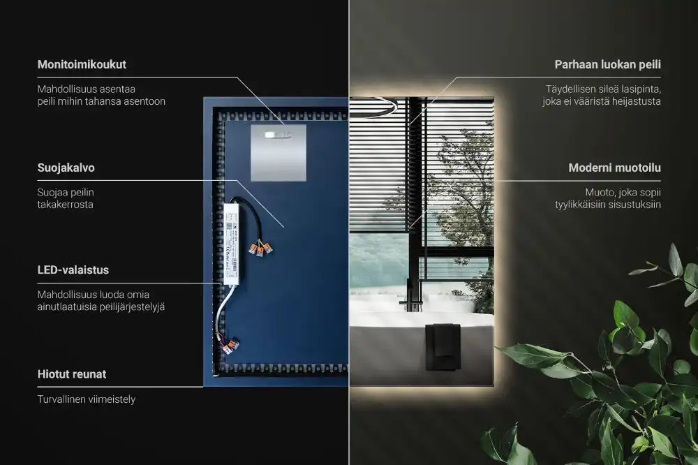 Štvorcové zrkadlo moderné LED