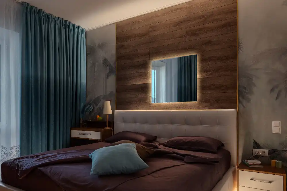 Štvorcové zrkadlo moderné LED