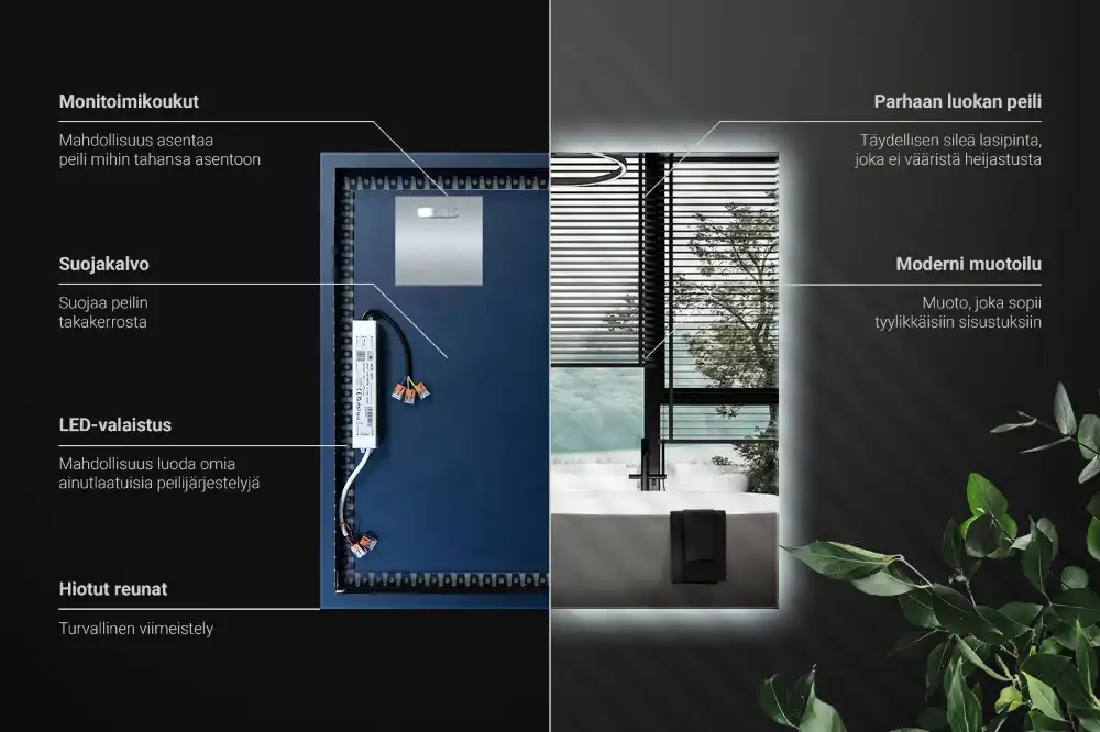 Štvorcové zrkadlo moderné LED