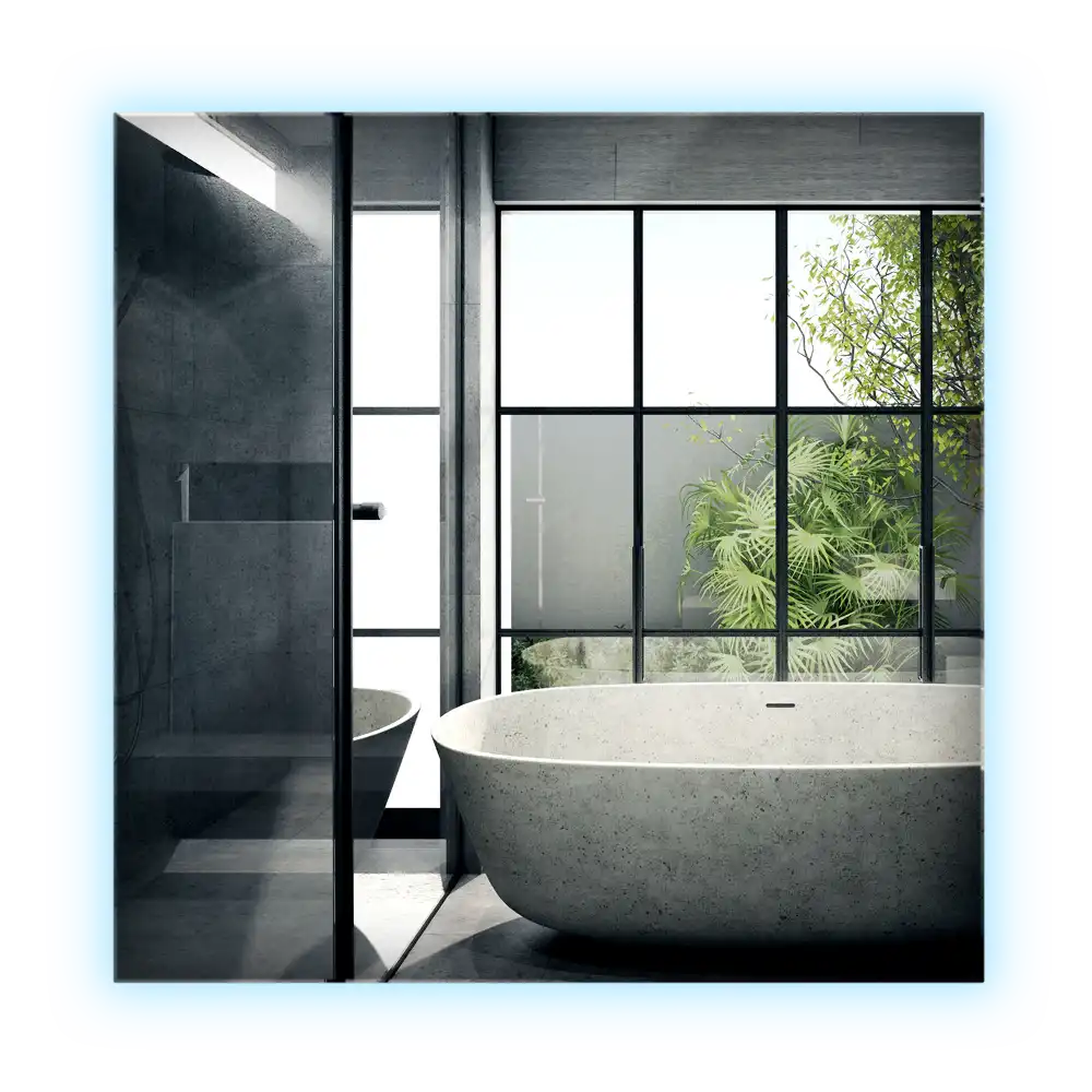 Štvorcové zrkadlo moderné LED