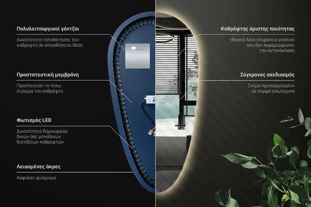Nepravidelne zrkadlo kvapka podsvietené