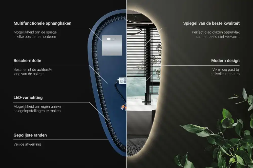 Nepravidelne zrkadlo kvapka podsvietené