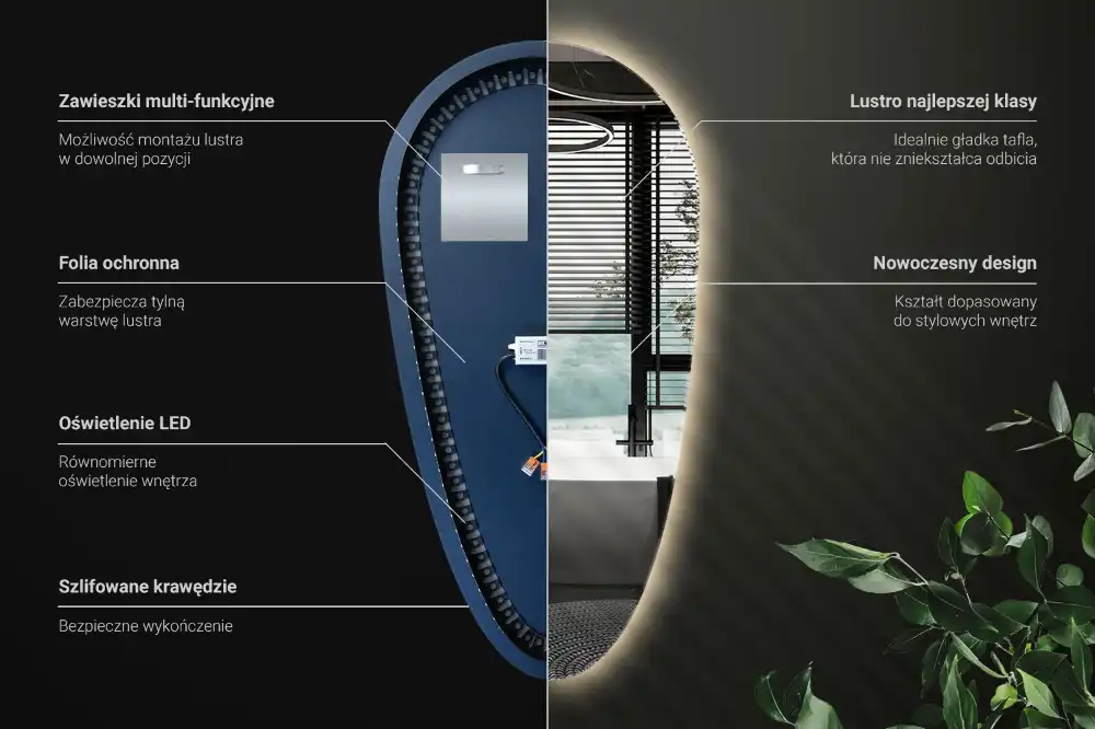 Nepravidelne zrkadlo kvapka podsvietené