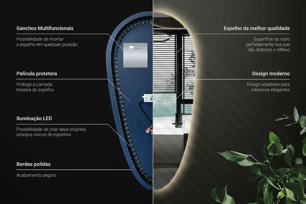 Nepravidelne zrkadlo kvapka podsvietené
