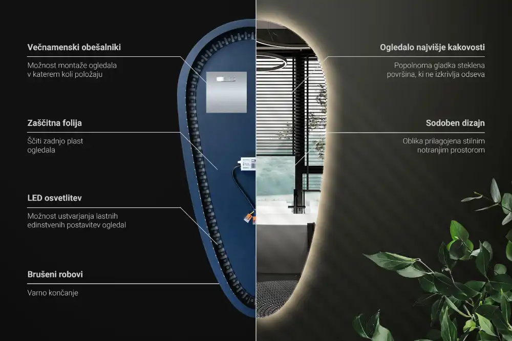 Nepravidelne zrkadlo kvapka podsvietené