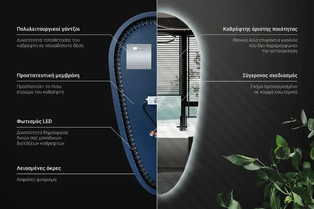 Nepravidelne zrkadlo kvapka podsvietené