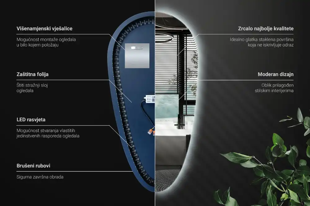 Nepravidelne zrkadlo kvapka podsvietené