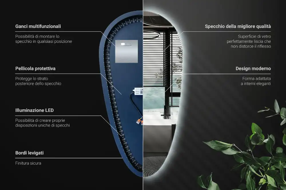Nepravidelne zrkadlo kvapka podsvietené