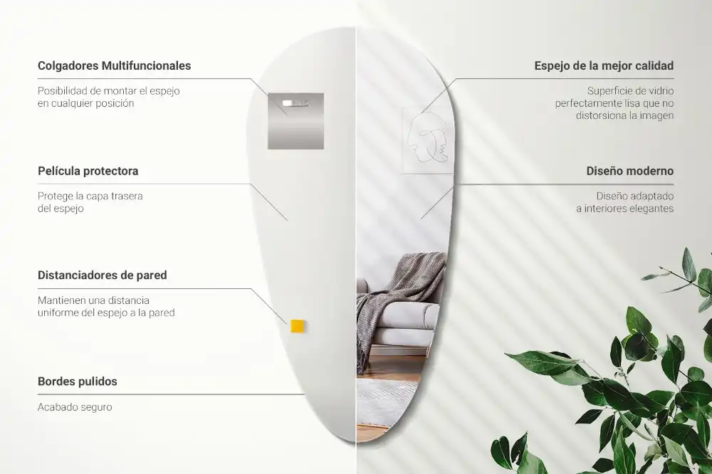 Nepravidelne zrkadlo kvapka nástenné