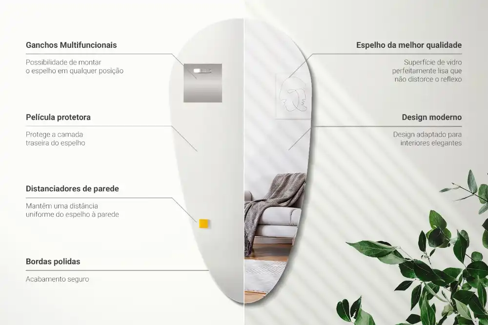 Nepravidelne zrkadlo kvapka nástenné